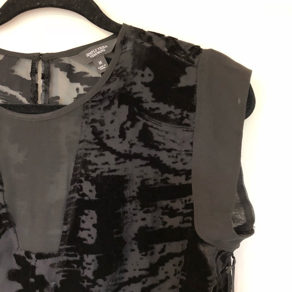 Simply Vera Vera Wang Tops - NWT Black Velvet and Sheer Blouse
